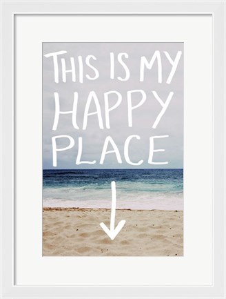 Framed This Is My Happy Place (Beach) Print