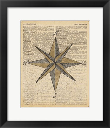 Framed Nautical Series - Nautical Star Print