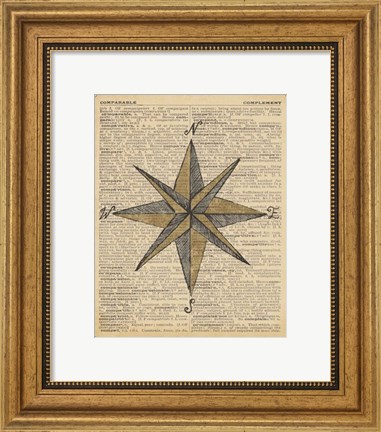 Framed Nautical Series - Nautical Star Print