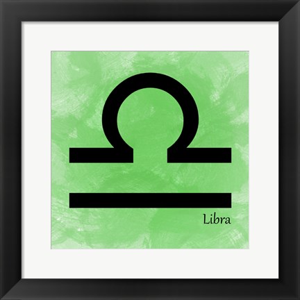 Framed Libra - Green Print