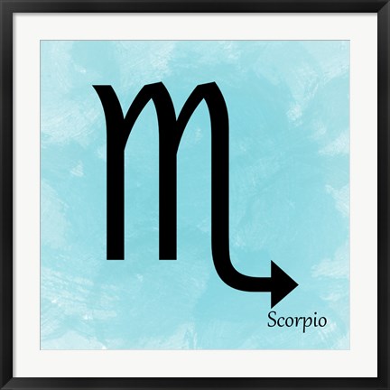 Framed Scorpio - Aqua Print