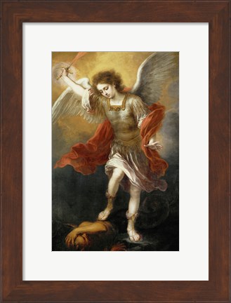 Framed Archangel Michael Hurls the Devil into the Abyss, c. 1665-1668 Print