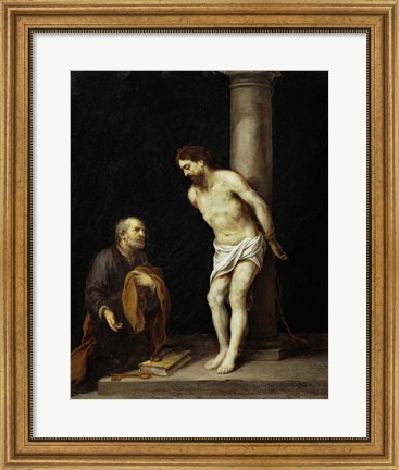 Framed Christ at the Column Print