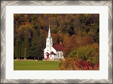 Framed Church In the Valley Print