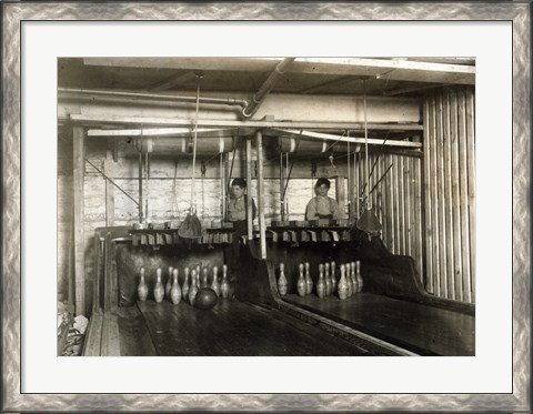 Framed Bowling Alley Employees, New York Print