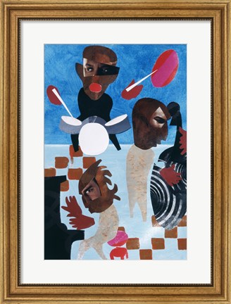 Framed Untitled (Jazz with Blue Background) Print
