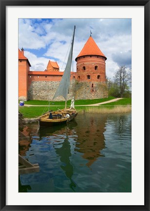 Framed Island Castle by Lake Galve, Trakai, Lithuania I Print