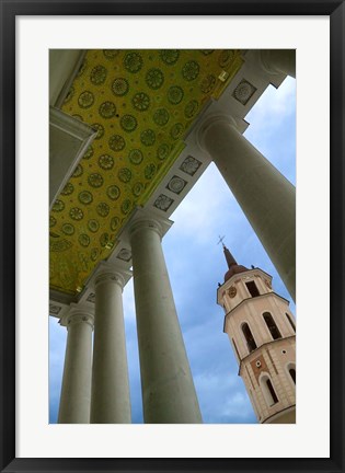 Framed Bell Tower of the Cathedral, Vilnius, Lithuania Print