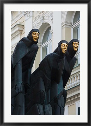 Framed Lithuania, Vilnius, Three Muses statue Print