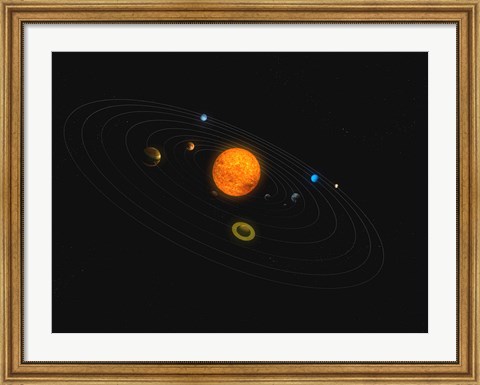 Framed Solar System V Print