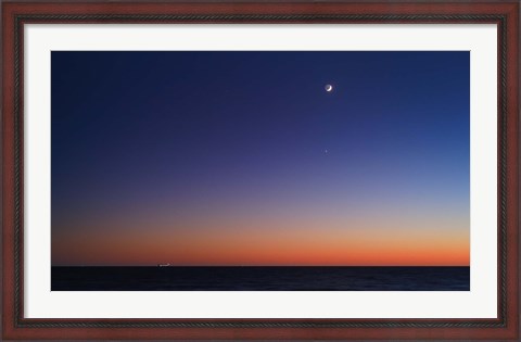 Framed Moon, Venus and Regulus in conjunction over Buenos Aires Print
