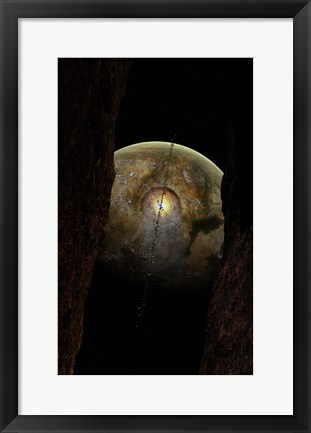 Framed Debris around an Extraterrestrial Planet hit by an Asteroid Print