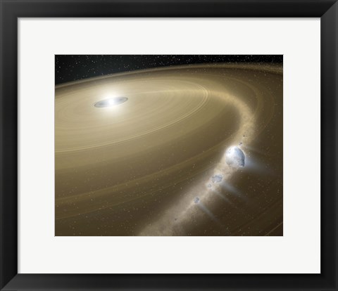 Framed Comet being torn to shreds around a dead star Print