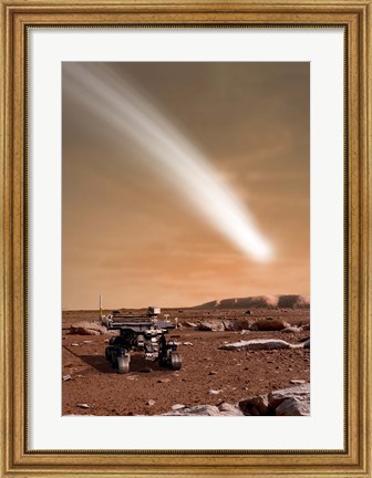Framed Comet C/2013 A1 over Mars Print