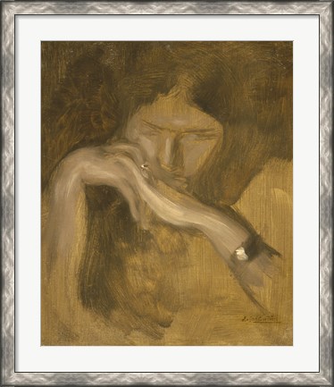 Framed Woman With A Ring Print