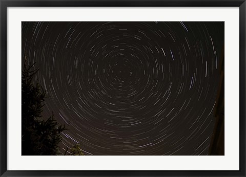 Framed Star Trails around Polaris in the Constellation Ursa Minor Print