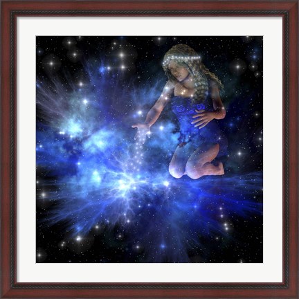 Framed Vesta spreads bright stars among the Constellations of the Universe Print
