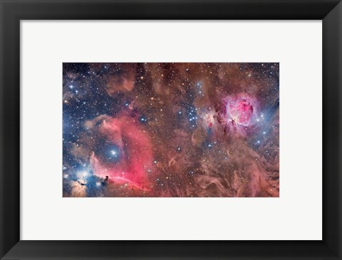 Framed Widefield view of Orion Nebula and Horsehead Nebula Print