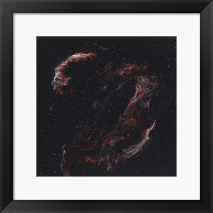 Framed Veil Nebula and its components Print