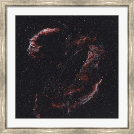 Framed Veil Nebula and its components Print