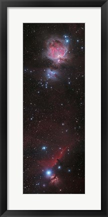 Framed Mosaic of Orion Nebula and Horsehead Nebula Print
