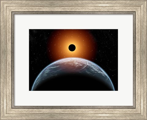 Framed total Eclipse of the Sun as seen from being in Earth&#39;s orbit Print