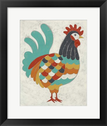 Framed Country Chickens I Print