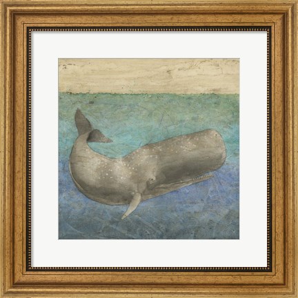 Framed Diving Whale II Print