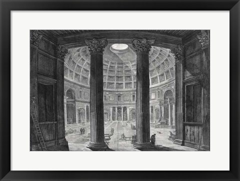 Framed Veduta interna del Pantheon Print