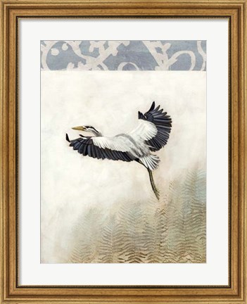 Framed Waterbirds in Mist IV Print