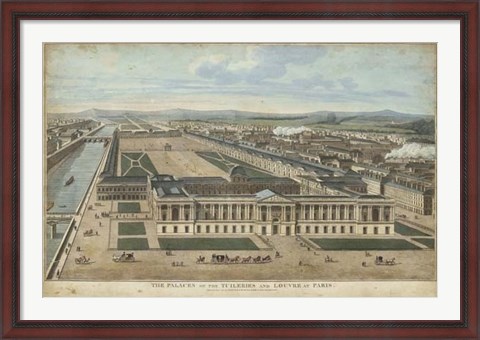 Framed Bird&#39;s Eye View of Louvre Print