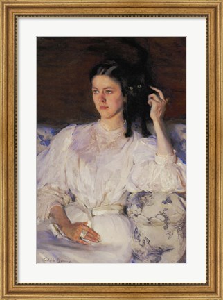Framed Young Woman With Cat, 1893-94 Print