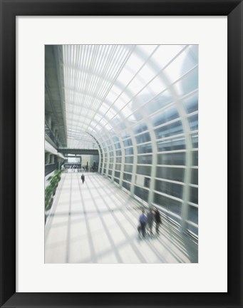 Framed Business Travelers in Modern Airport Print
