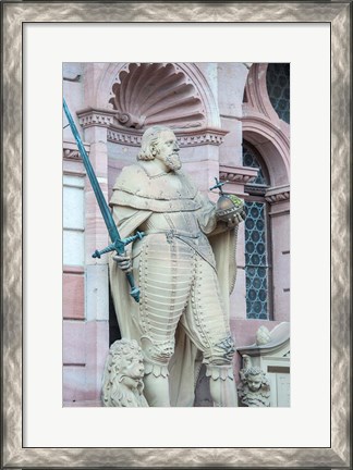 Framed Sculpture of Frederick IV, Heidelberg Castle Print