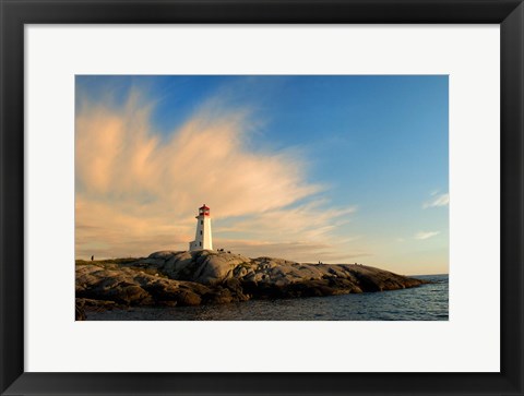 Framed Peggy&#39;s Point Lighthouse at Sunset Print