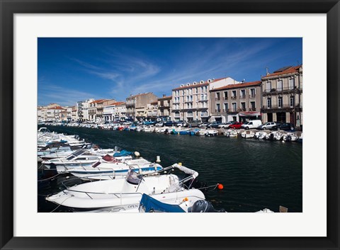 Framed Old Port Waterfront, France Print