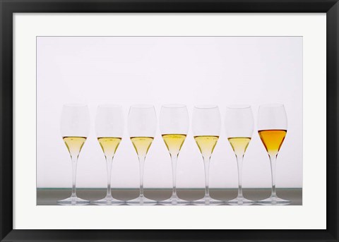 Framed Wine Tasting Glasses, Maison de la Champagne Print