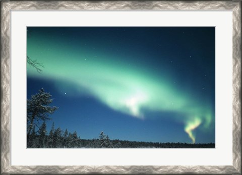 Framed Aurora Borealis, Lapland, Finland Print