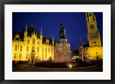 Framed House of Governor and Belfort Church, Belgium Print