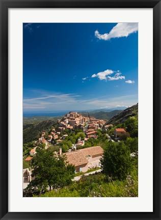 Framed La Balagne, Speloncato Town View Print