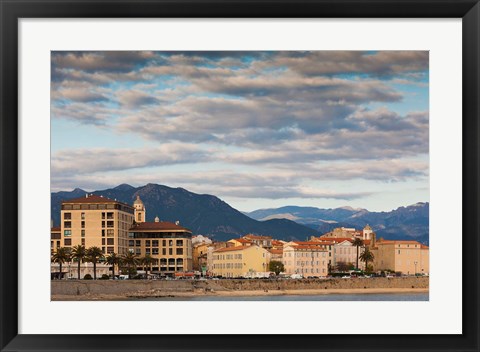Framed Seaside City View of Corsica Print