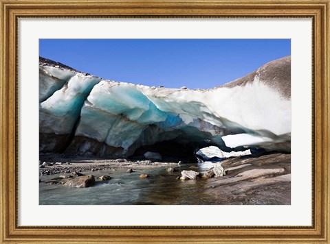 Framed Ice Cave in the Glacier of Schlatenkees Print