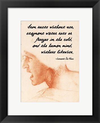 Framed Human Mind - Da Vinci Quote Print