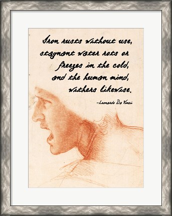 Framed Human Mind - Da Vinci Quote Print