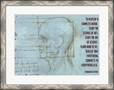 Framed To Develop a Complete Mind -Da Vinci Quote Print