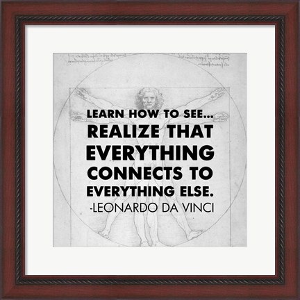Framed Learn How to See -Da Vinci Quote Print