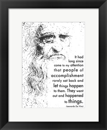 Framed People of Accomplishment -Da Vinci Quote Print