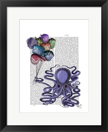 Framed Octopus and Puffer Fish Balloons Print