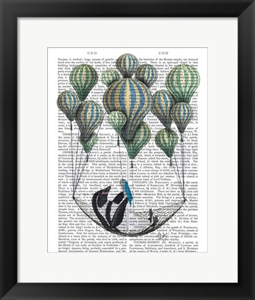 Framed Penguin in Hammock Balloon Print
