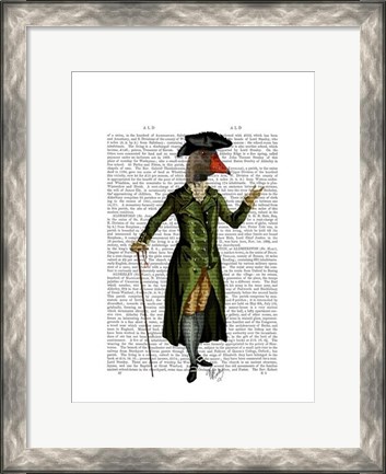 Framed Goose in Green Regency Coat Print